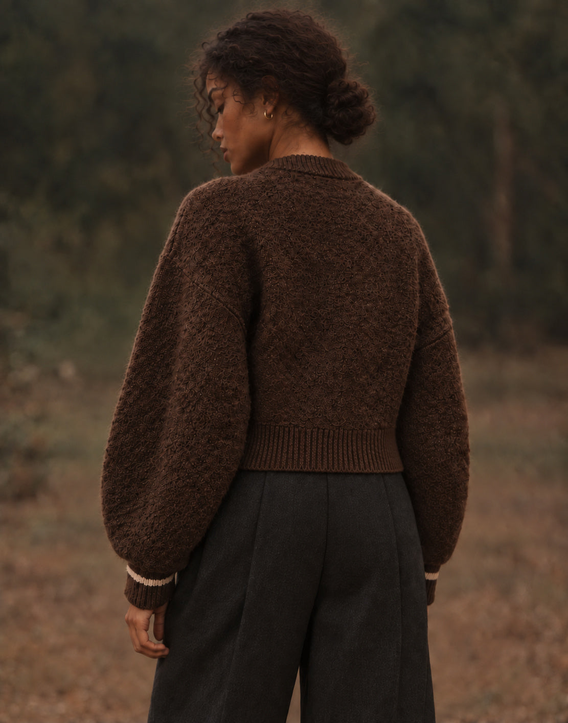 Duck Bouclé Zip Cardigan, back