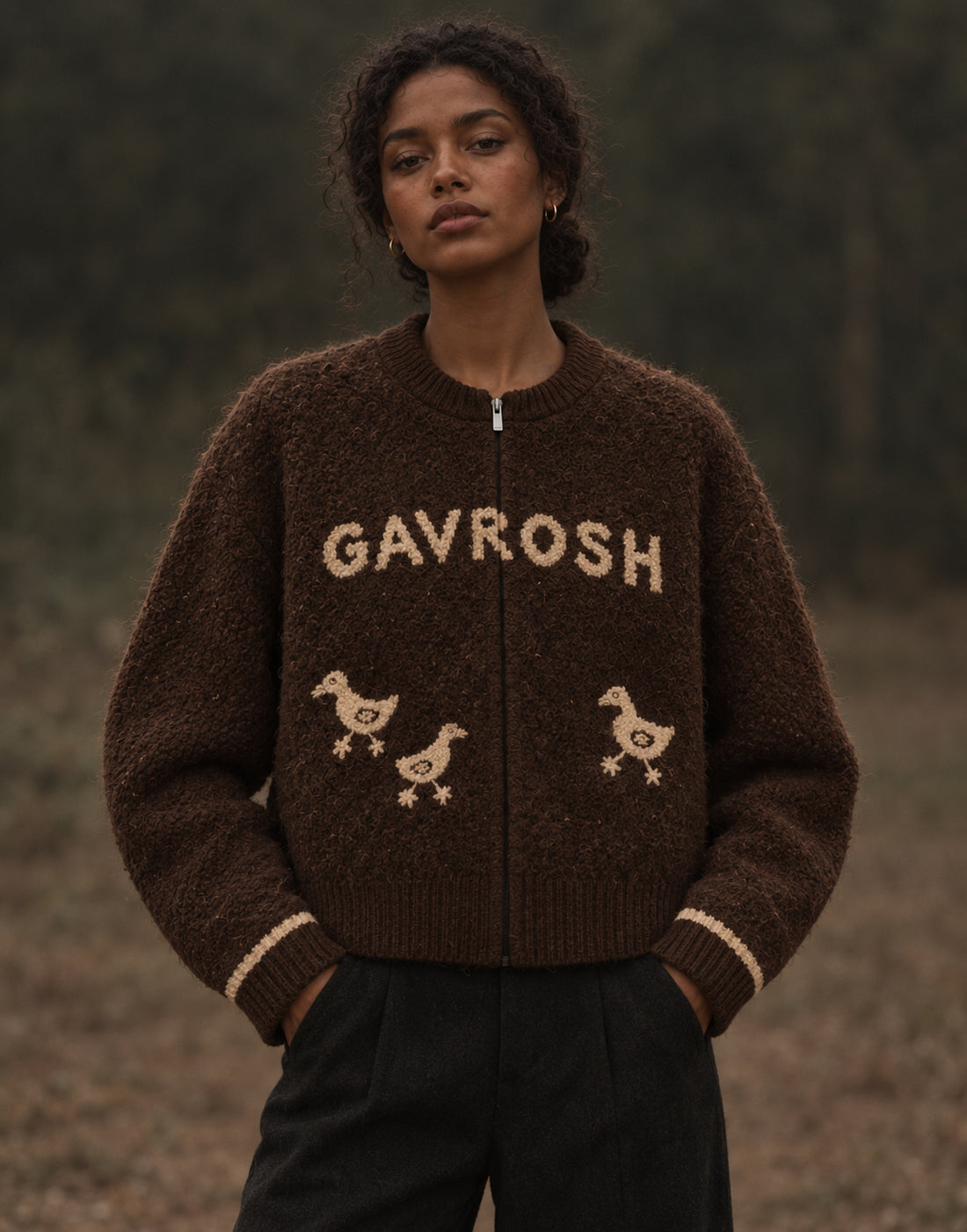 Duck Bouclé Zip Cardigan
